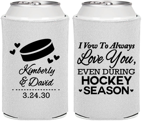 Personalized Wedding Can Coolers - Hockey | 300