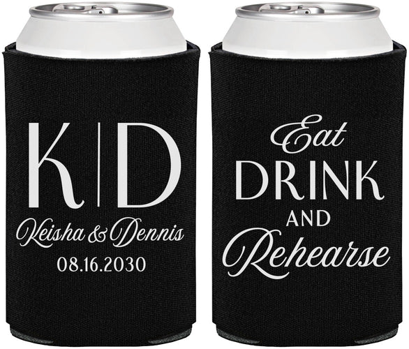 Personalized Rehearsal Dinner Can Coolers - Eat Drink Rehearse | 30000