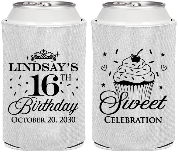 Personalized 16th Birthday Can Coolers - Cupcake | 300000