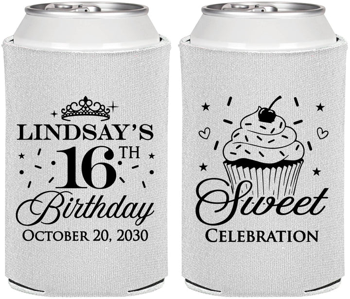 Personalized 16th Birthday Can Coolers - Cupcake | 300000