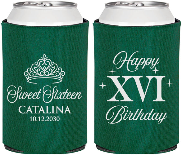Personalized 16th Birthday Can Coolers - Tiara | 300002