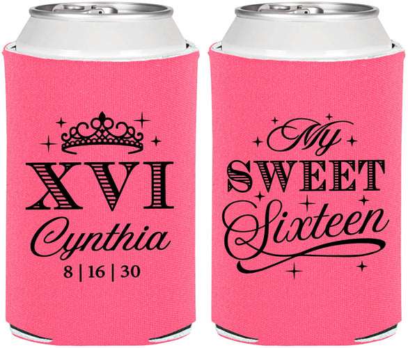 Personalized 16th Birthday Can Coolers - Tiara | 300003