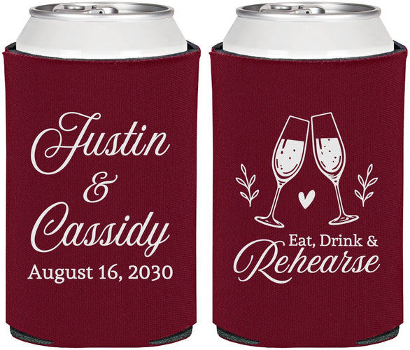 Personalized Rehearsal Dinner Can Coolers - Eat Drink Rehearse | 30001