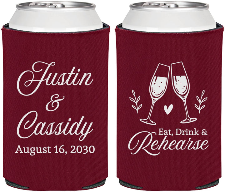 Personalized Rehearsal Dinner Can Coolers - Eat Drink Rehearse | 30001