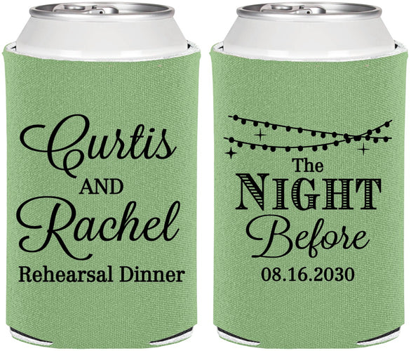 Personalized Rehearsal Dinner Can Coolers - The Night Before | 30006
