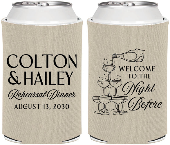 Personalized Rehearsal Dinner Can Coolers - The Night Before | 30007