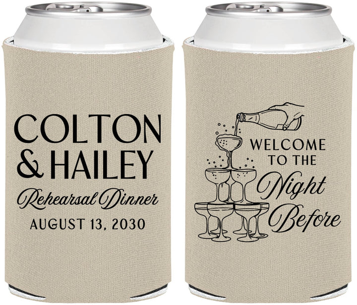 Personalized Rehearsal Dinner Can Coolers - The Night Before | 30007