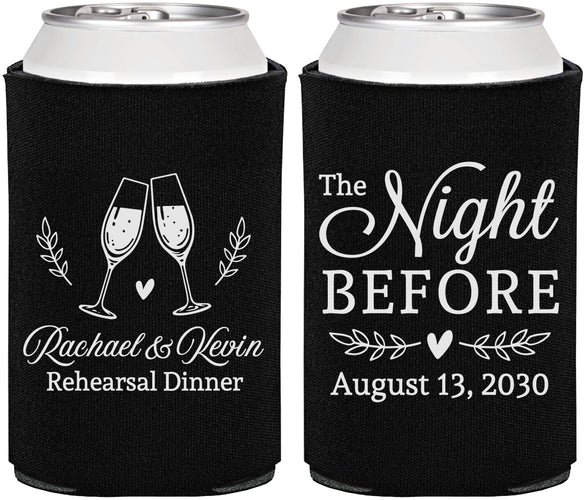 Personalized Rehearsal Dinner Can Coolers - The Night Before | 30008