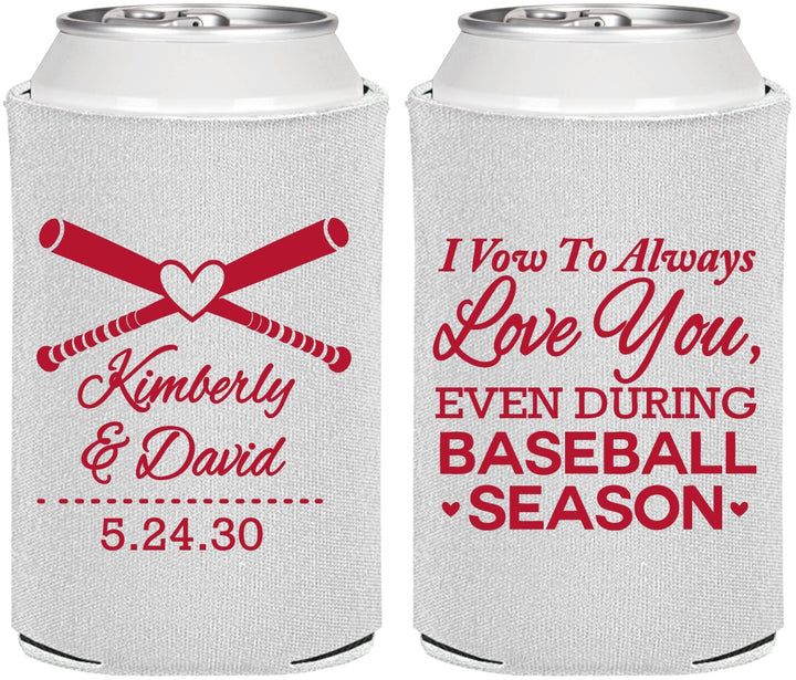 Personalized Wedding Can Coolers - Baseball | 301