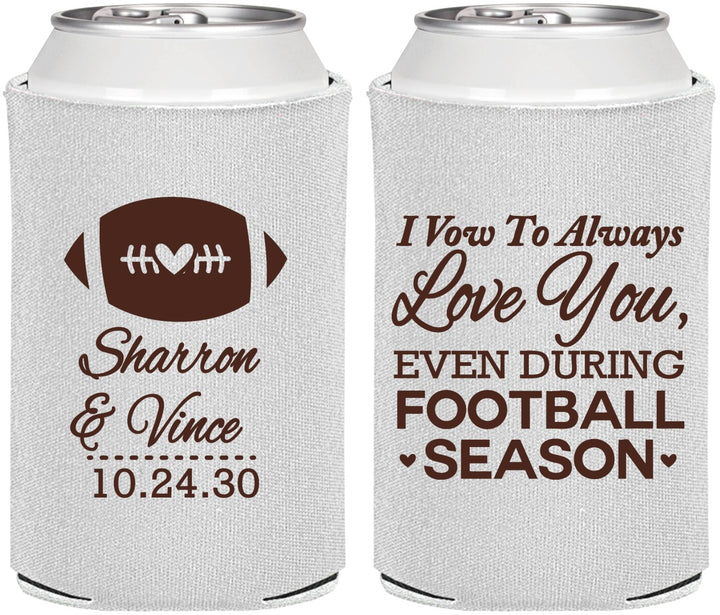 Personalized Wedding Can Coolers - Football | 302