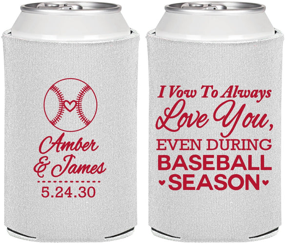 Personalized Wedding Can Coolers - Baseball | 303