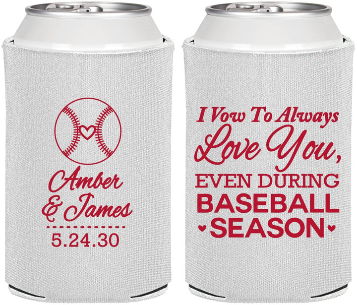 Personalized Wedding Can Coolers - Baseball | 303