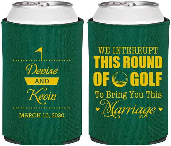 Personalized Wedding Can Coolers - We Interrupt Golf | 309