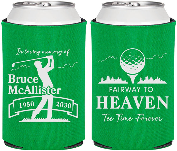 Personalized Memorial Can Coolers - Fairway To Heavens | 310008