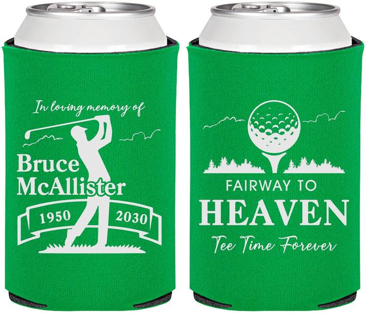 Personalized Memorial Can Coolers - Fairway To Heavens | 310008
