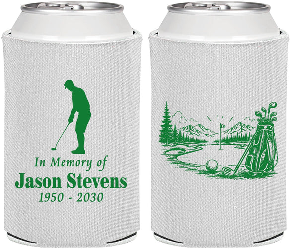 Personalized Memorial Can Coolers - Heavens Finest Fairways | 310009