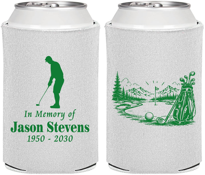 Personalized Memorial Can Coolers - Heavens Finest Fairways | 310009