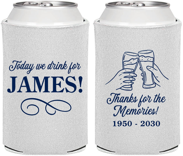 Personalized Memorial Can Coolers - Thanks For The Memories | 310011