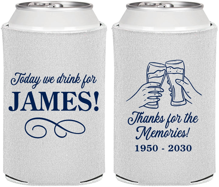 Personalized Memorial Can Coolers - Thanks For The Memories | 310011