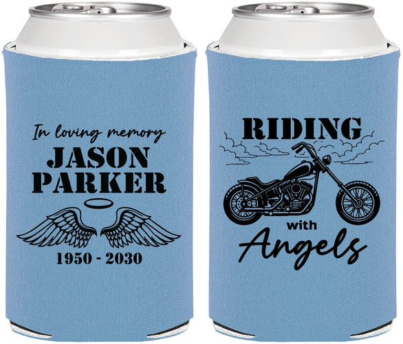 Personalized Memorial Can Coolers - Riding With Angels | 310018