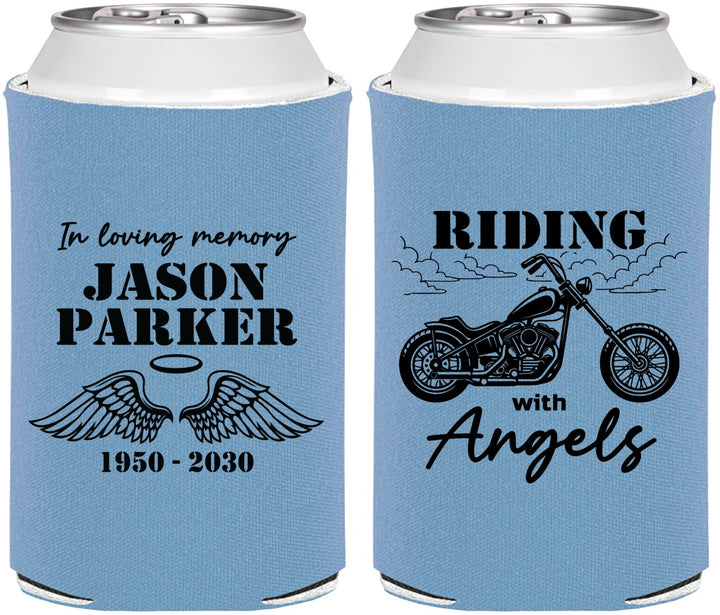 Personalized Memorial Can Coolers - Riding With Angels | 310018