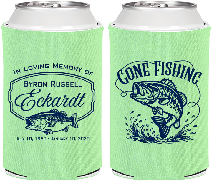 Personalized Memorial Can Coolers - Gone Fishing | 310022