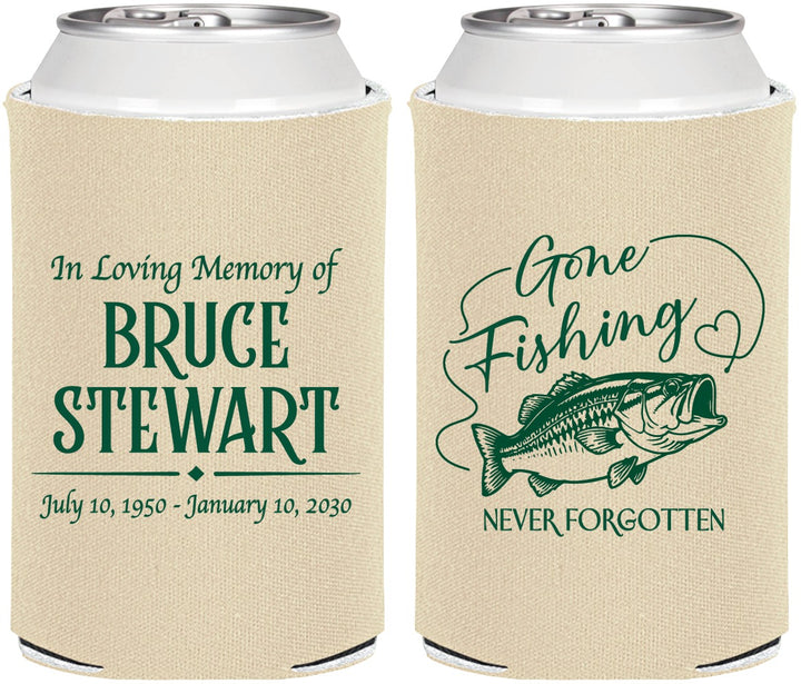Personalized Memorial Can Coolers - Gone Fishing | 310023