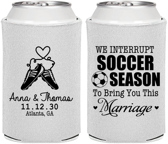 Personalized Wedding Can Coolers - We Interrupt Soccer | 311