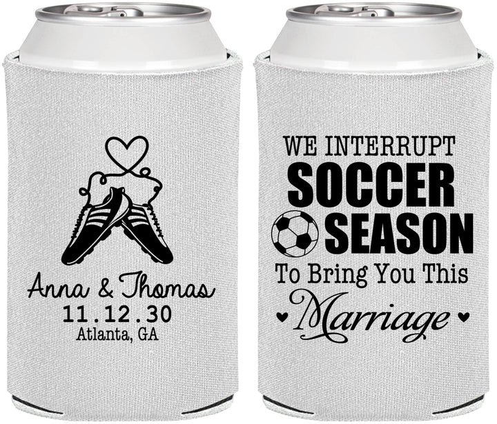 Personalized Wedding Can Coolers - We Interrupt Soccer | 311