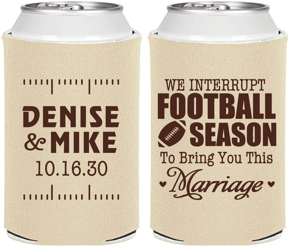Personalized Wedding Can Coolers - We Interrupt Football | 314