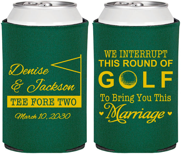 Personalized Wedding Can Coolers - We Interrupt Golf | 315