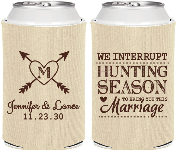Personalized Wedding Can Coolers - We Interrupt Season | 318