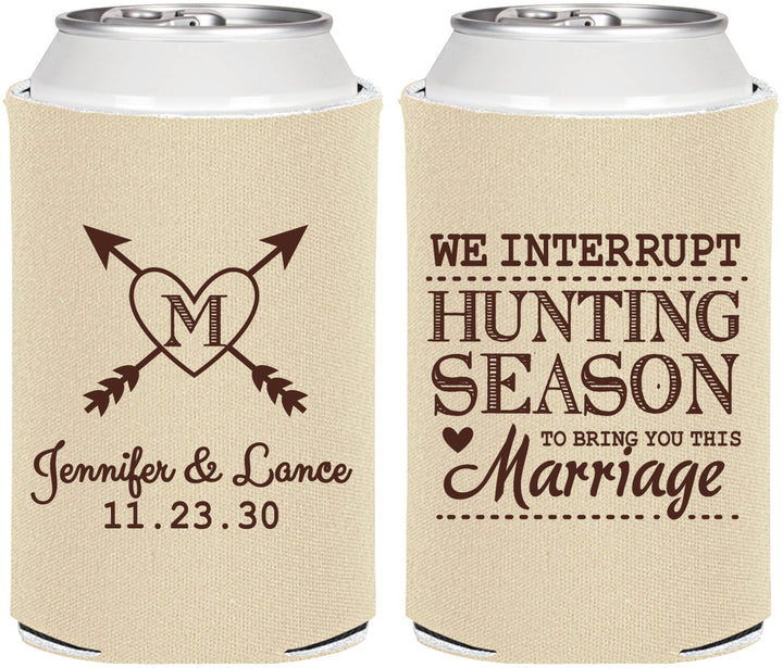 Personalized Wedding Can Coolers - We Interrupt Season | 318
