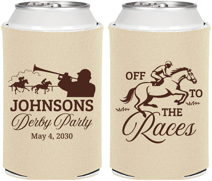 Personalized Derby Day Can Coolers - Off To The Races | 320002