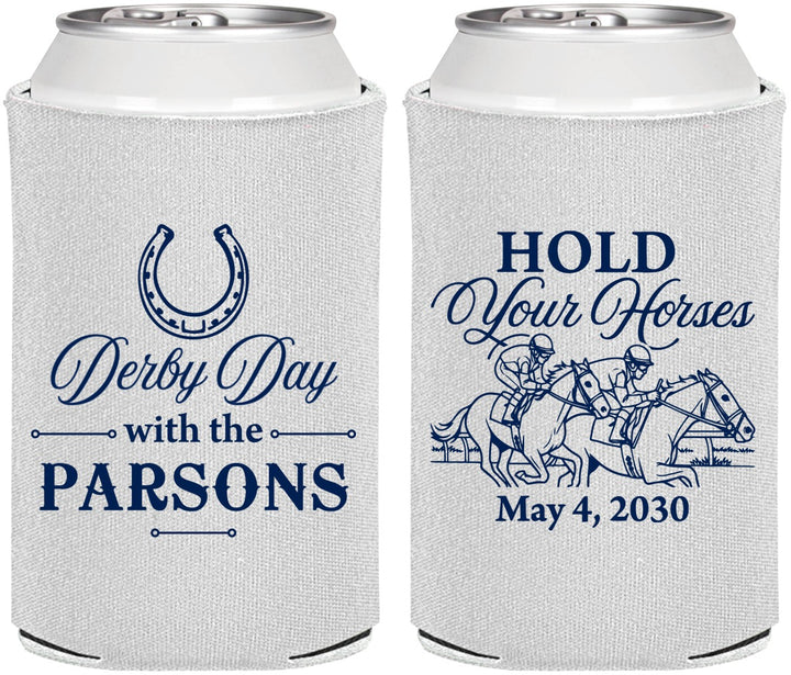 Personalized Derby Day Can Coolers - Hold Your Horses | 320008