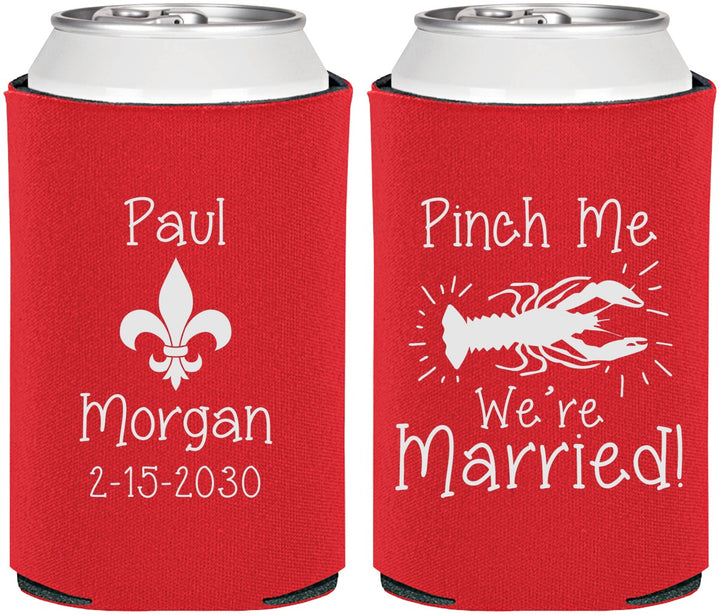 Personalized Wedding Can Coolers - Crawfish Boil | 330