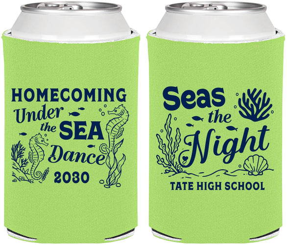 Personalized Homecoming Can Coolers - Under The Sea Dance | 330001