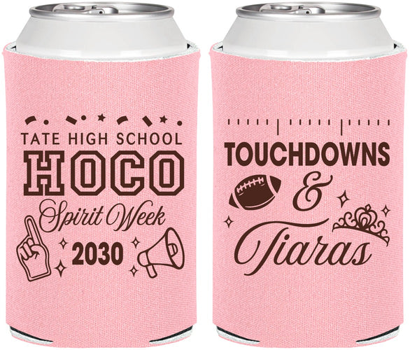 Personalized Homecoming Can Coolers - Touchdowns And Tiaras | 330010