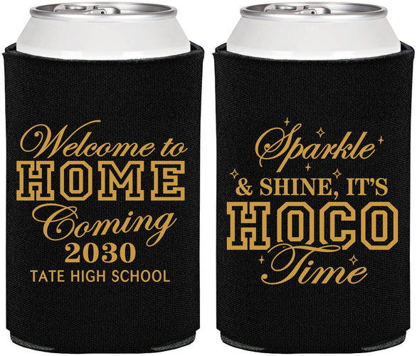 Personalized Homecoming Can Coolers - Sparkle Shine Hoco Time | 330017