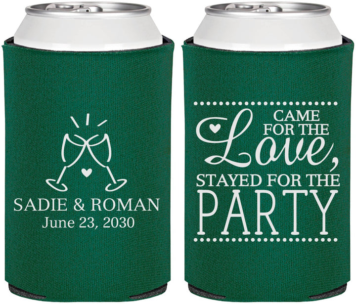 Personalized Wedding Can Coolers - Love Party | 331