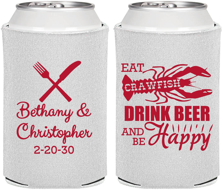 Personalized Wedding Can Coolers - Crawfish Boil | 332