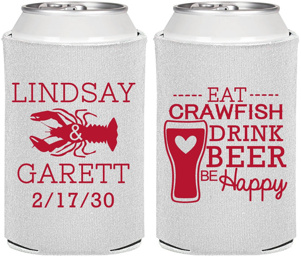 Personalized Wedding Can Coolers - Crawfish Boil | 333