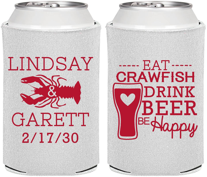 Personalized Wedding Can Coolers - Crawfish Boil | 333