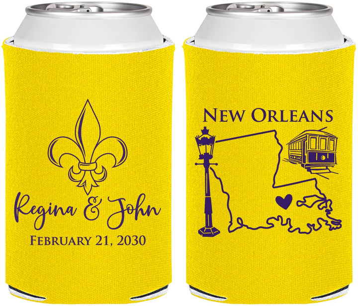 Personalized Wedding Can Coolers - New Orleans | 334