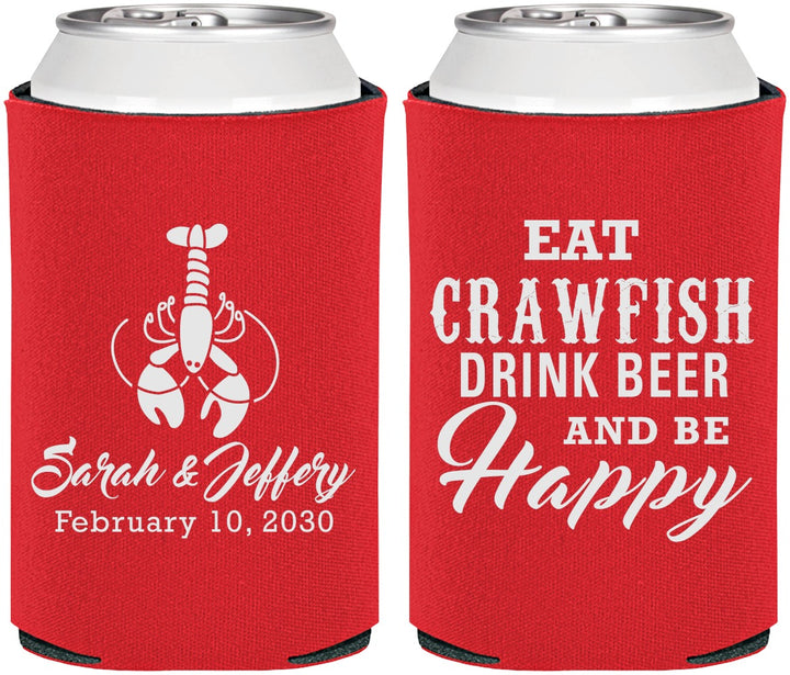 Personalized Wedding Can Coolers - Crawfish Boil | 335