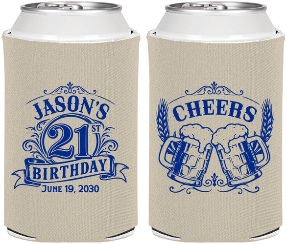 Personalized 21st Birthday Can Coolers - Cheers | 340001