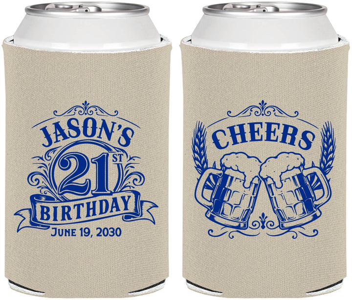 Personalized 21st Birthday Can Coolers - Cheers | 340001