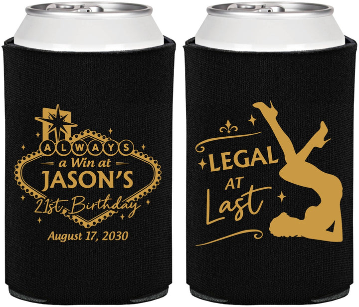 Personalized 21st Birthday Can Coolers - Legal At Last Vegas | 340002