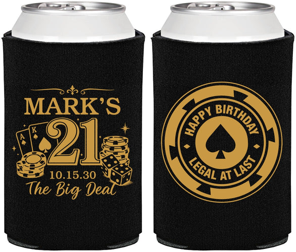 Personalized 21st Birthday Can Coolers - Legal At Last Vegas | 340004