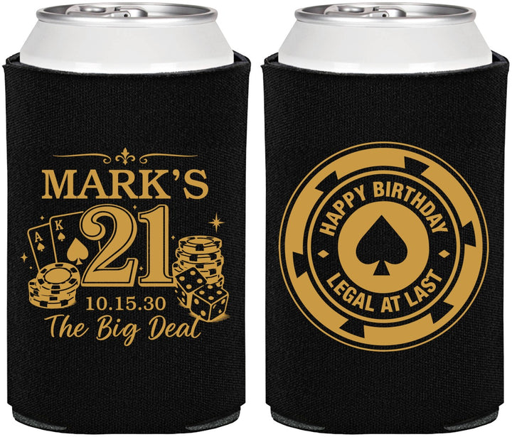Personalized 21st Birthday Can Coolers - Legal At Last Vegas | 340004